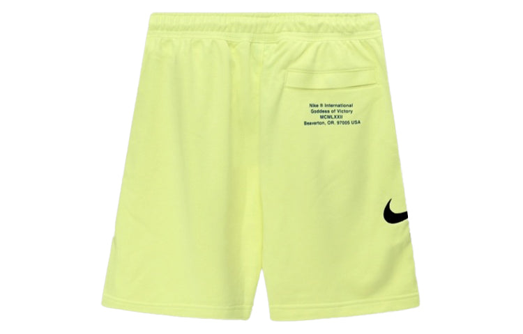Men's Nike Swoosh French Terry Shorts Athleisure Casual Sports Shorts Lemon Yellow CW7397-335