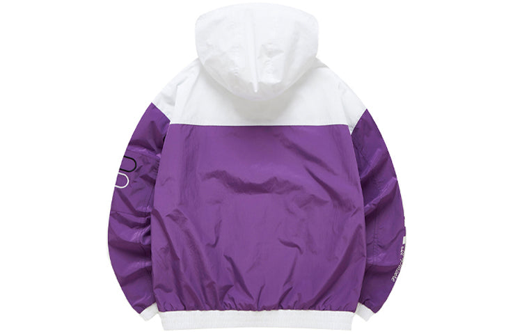 Fila FUSION Contrasting Colors Logo Printing Sports Hooded Jacket Purple T11W112708F-PU