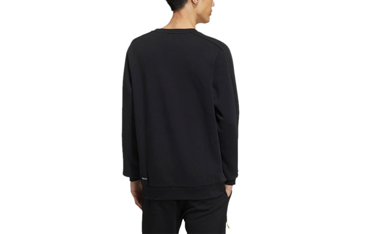 Men's adidas neo Alphabet Logo Printing Reflective Round Neck Pullover Sports Black GM2289