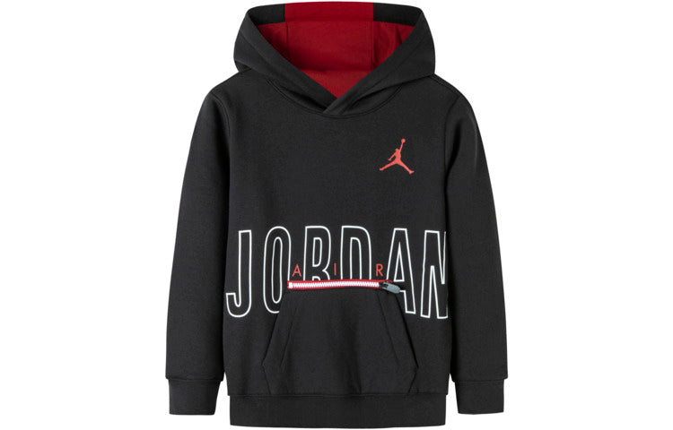 (GS) Air Jordan Utility Pullover Hoodie 'Black Red' JD2142040GS-001