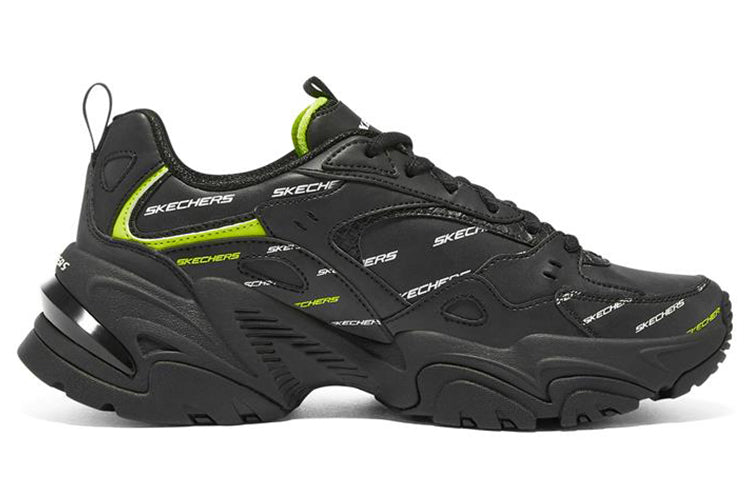 (WMNS) Skechers Stamina V2 'Black White Green' 149629-BKWL