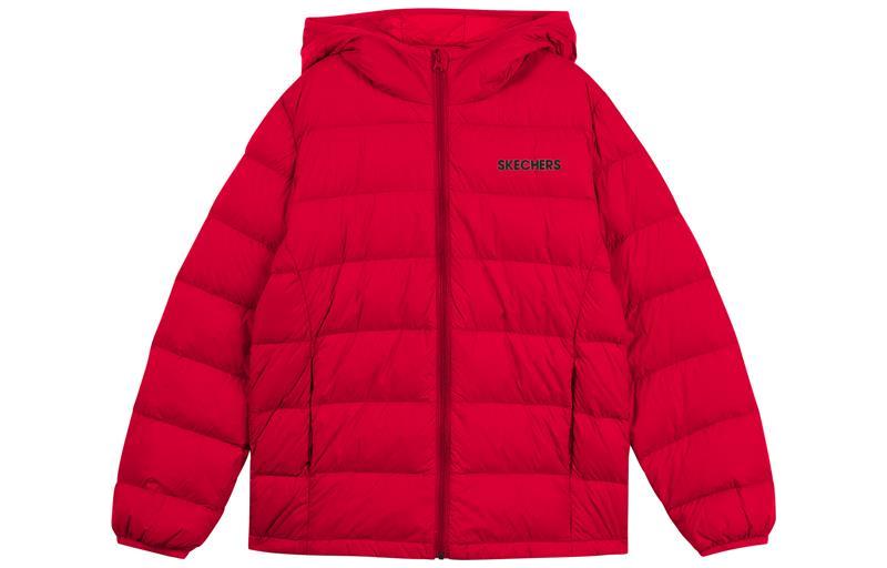 (GS) Skechers Solid Color Hooded Down Jacket 'Blue Red Pink Black' L422K127