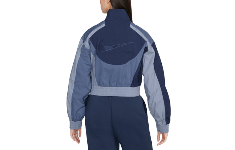 (WMNS) Nike Sportswear Collection Short Patchwork Jacket 'Blue' DV8308-410