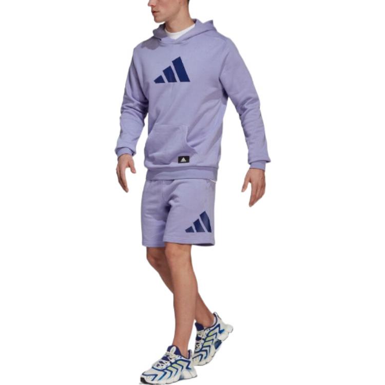 Men's adidas Logo Printing Sports Pullover Japanese Version Light Purple HB0461