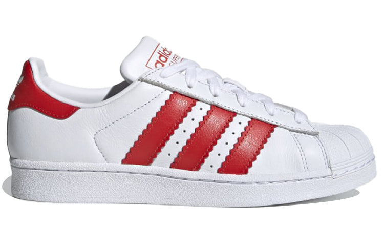 (WMNS) adidas originals Superstar Fat Stripes 'White Red' EE4024