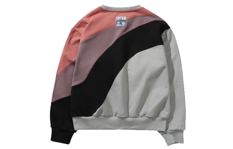 Li-Ning 2019 New York Fashion Week Series Contrasting Colors Pullover Long Sleeves Round Neck Loose 'Grey' AWDP727-1