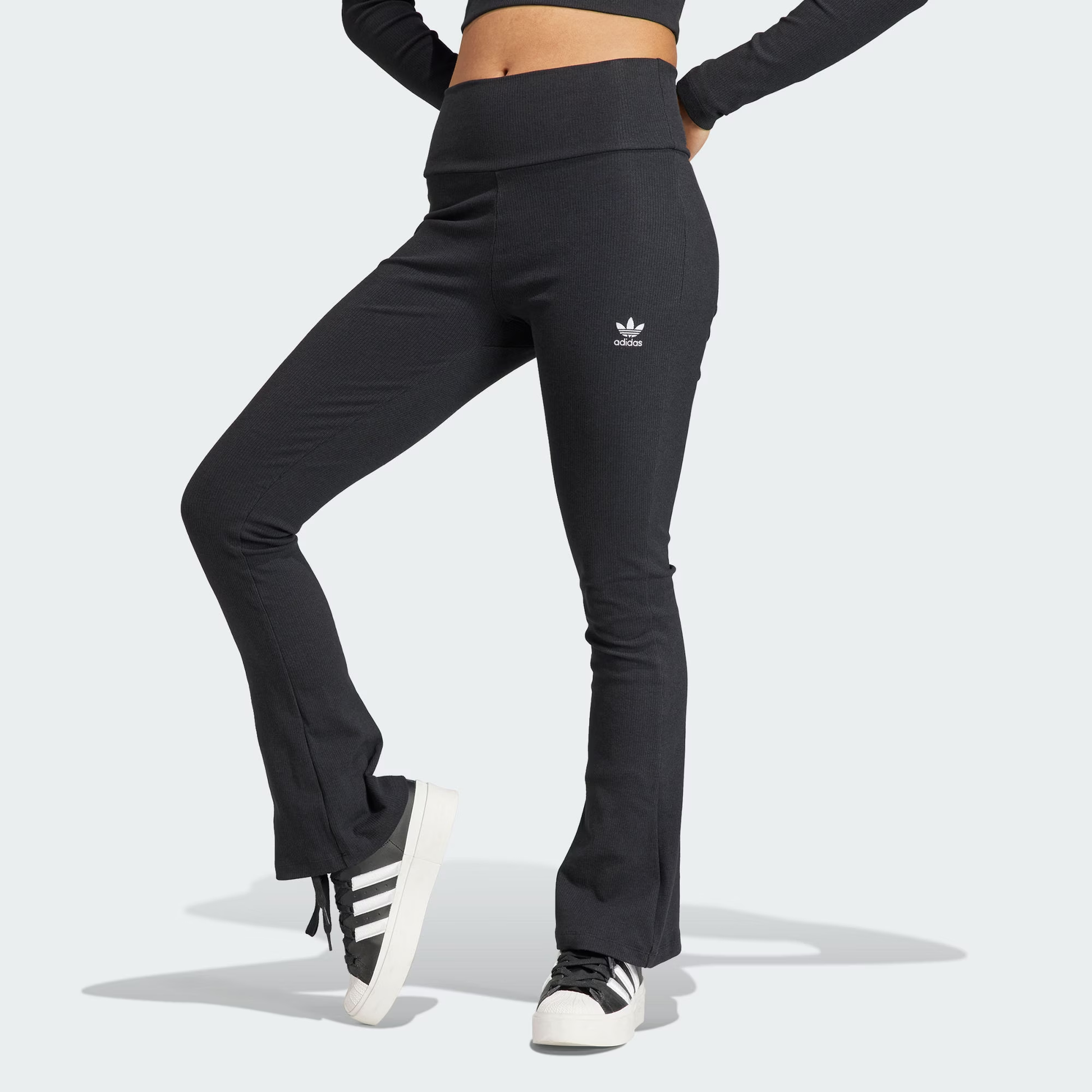 (WMNS) adidas Essentials Rib Flared Pant 'Black' II8056