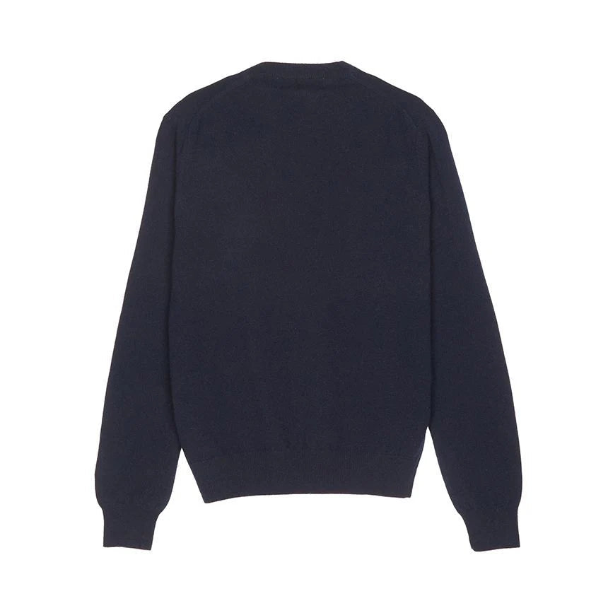 COMME des GARCONS PLAY FW25 x Invader Double Pixel Heart Knitwear 'Navy' AZ-N086-051-2
