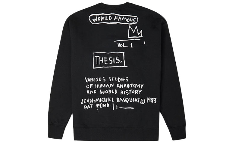 Converse x Basquiat Co-Branded Letter Printing Round Neck Hedging Black 10023072-A01
