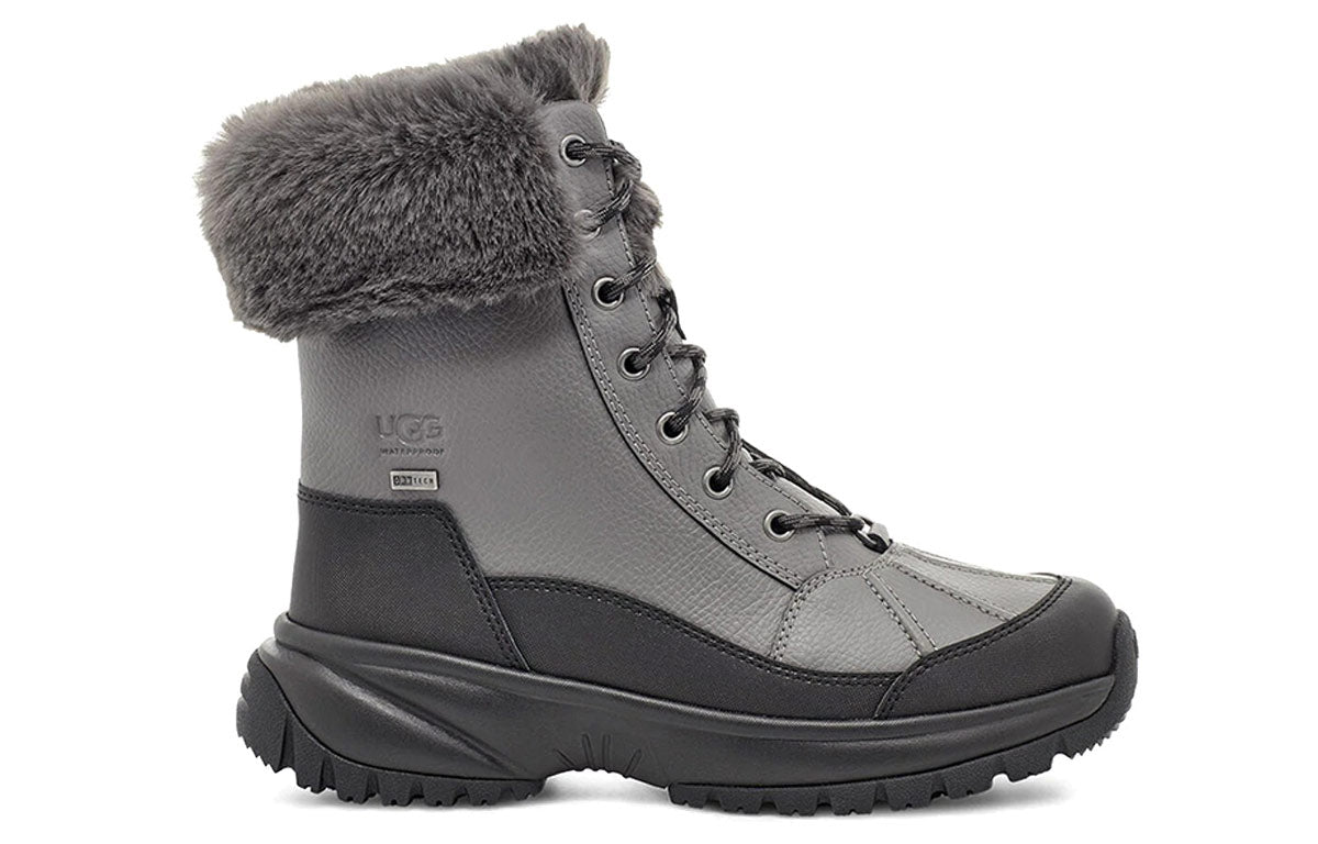 (WMNS) UGG Yose Fluff Snow Boots Dark Grey 1112328-DGRY