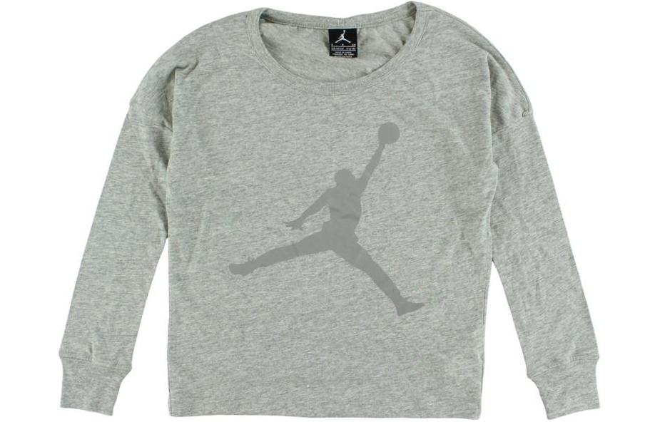 (GS) Air Jordan Long Sleeve T-Shirt 'Grey' 452865-042