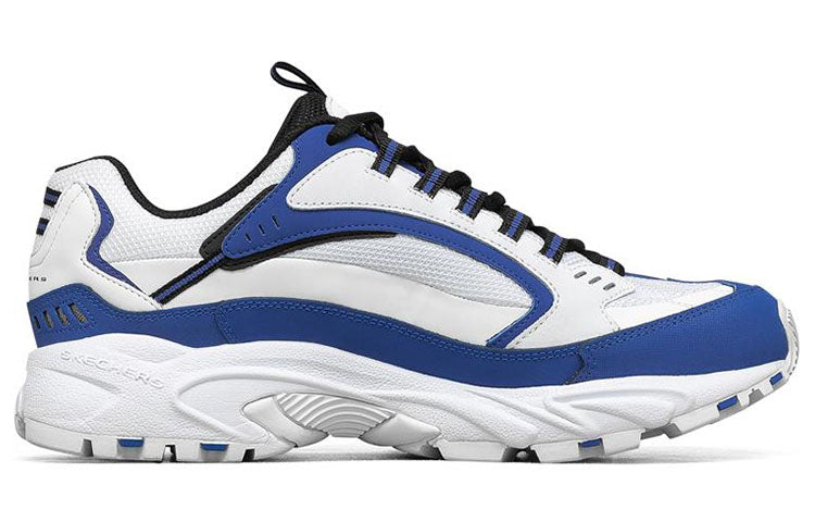 Skechers Stamina Low Top Running Shoes White/Blue 51286-WBL