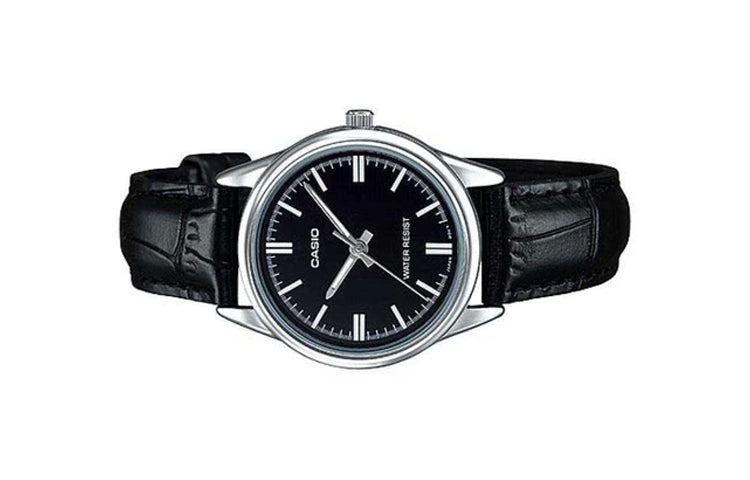 CASIO RetroPointer SeriesWatch ClassicLeather Black Quartz Waterproof Black Dial Black Analog LTP-V005L-1A