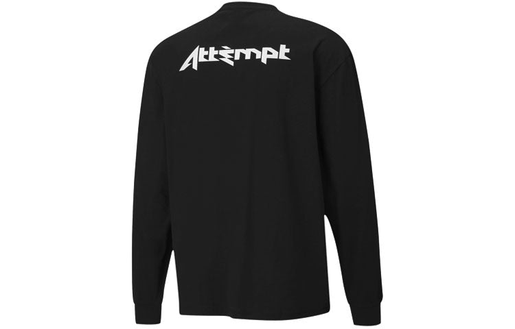 PUMA x ATTEMPT Crossover logo Printing Round Neck Black 598274-01