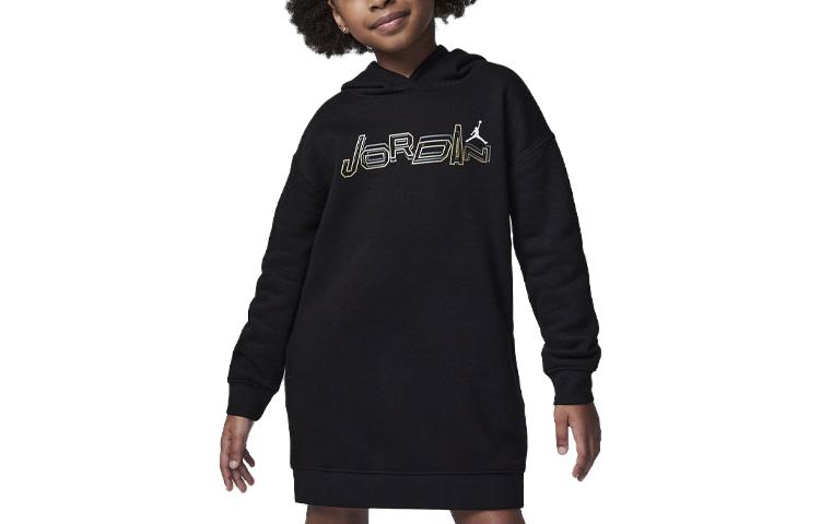 (GS) Air Jordan Take Flight Shine Pullover Dress 'Black' 35C893-023