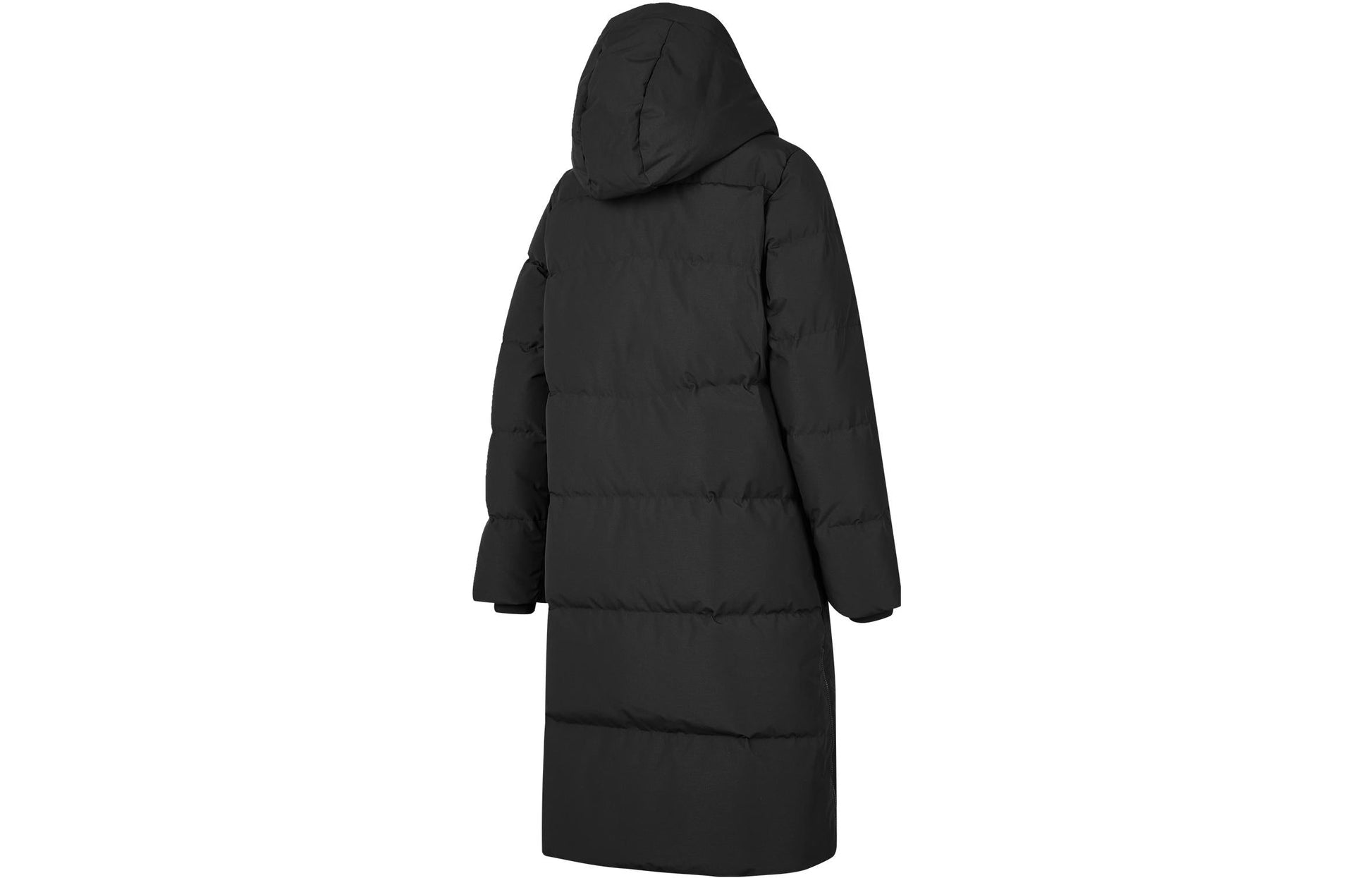 (WMNS) Skechers BASIC Logo Printed Long Down Jacket 'Black' P423W126-0018