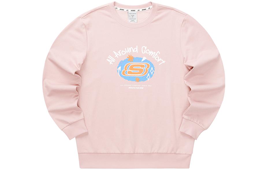 Skechers Graphic Crew Sweater 'Black White Pink Blue Grey' L322U085