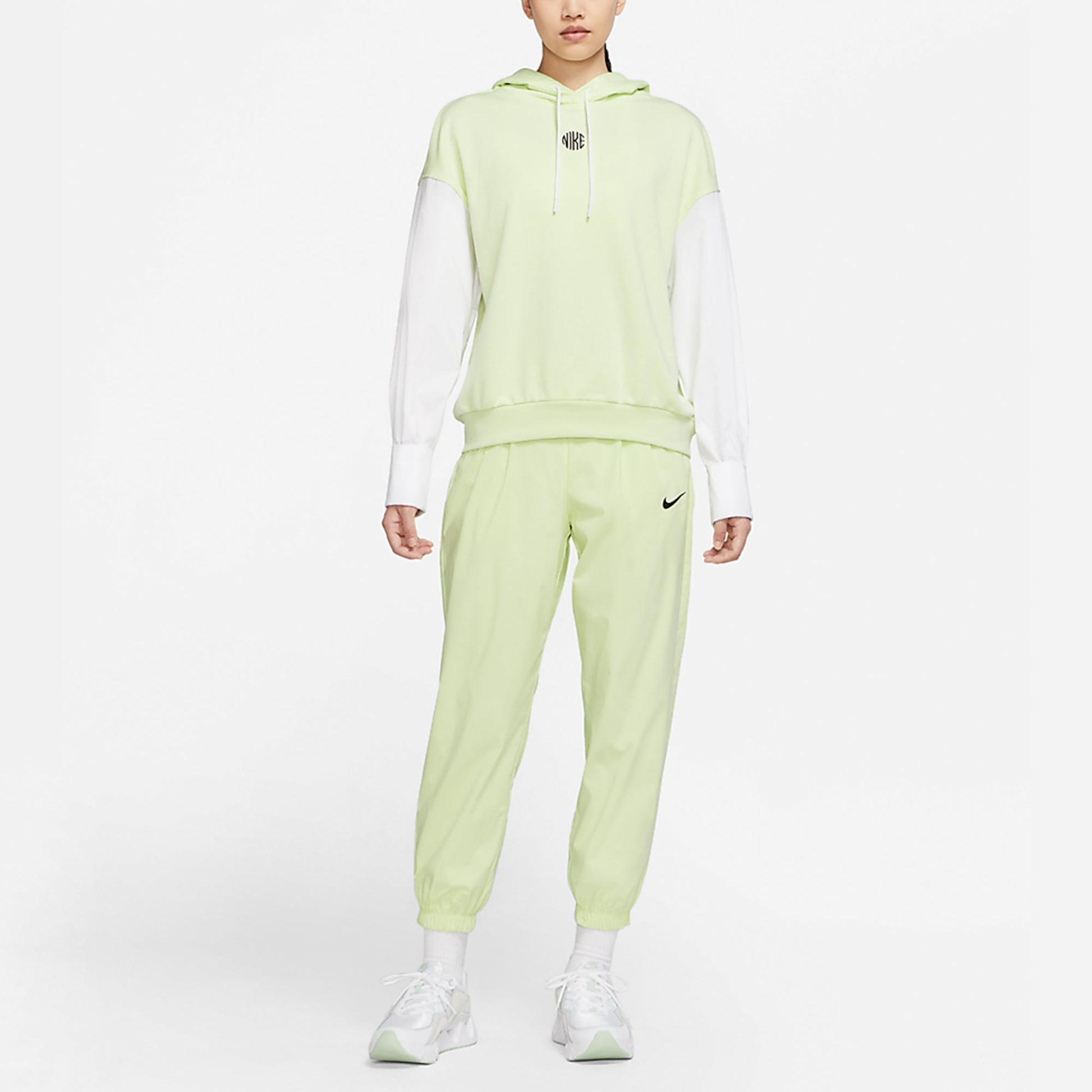 (WMNS) Nike Sportswear Icon Clash Embroidery Logo Hoodie Green/Yellow DD5053-303