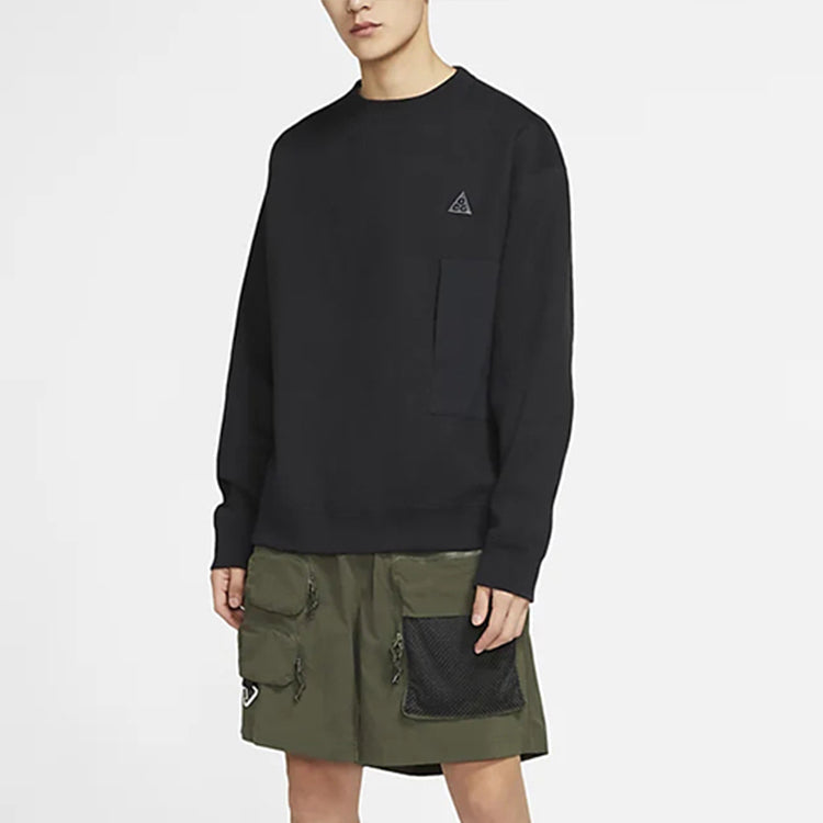 Nike ACG Round Neck Solid Color logo Pullover Black CV0681-010