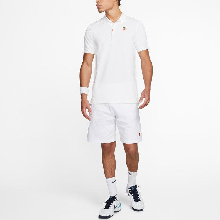 Nike Slim Fit Breathable Solid Color Casual Short Sleeve Polo Shirt White BQ4462-100