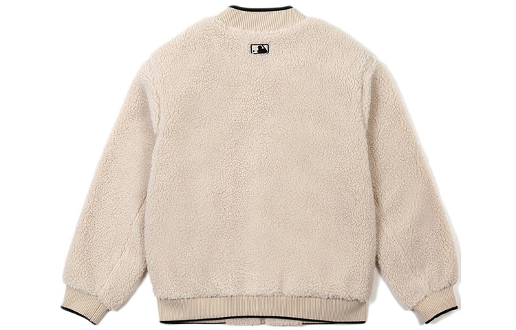 MLB New York Yankees Lambs Wool Jacket Unisex Beige 31JPF1061-50B