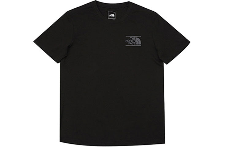 Men's THE NORTH FACE SS20 Snow Mountain Printing Outdoor Round Neck Short Sleeve Black 4NFO-JK3