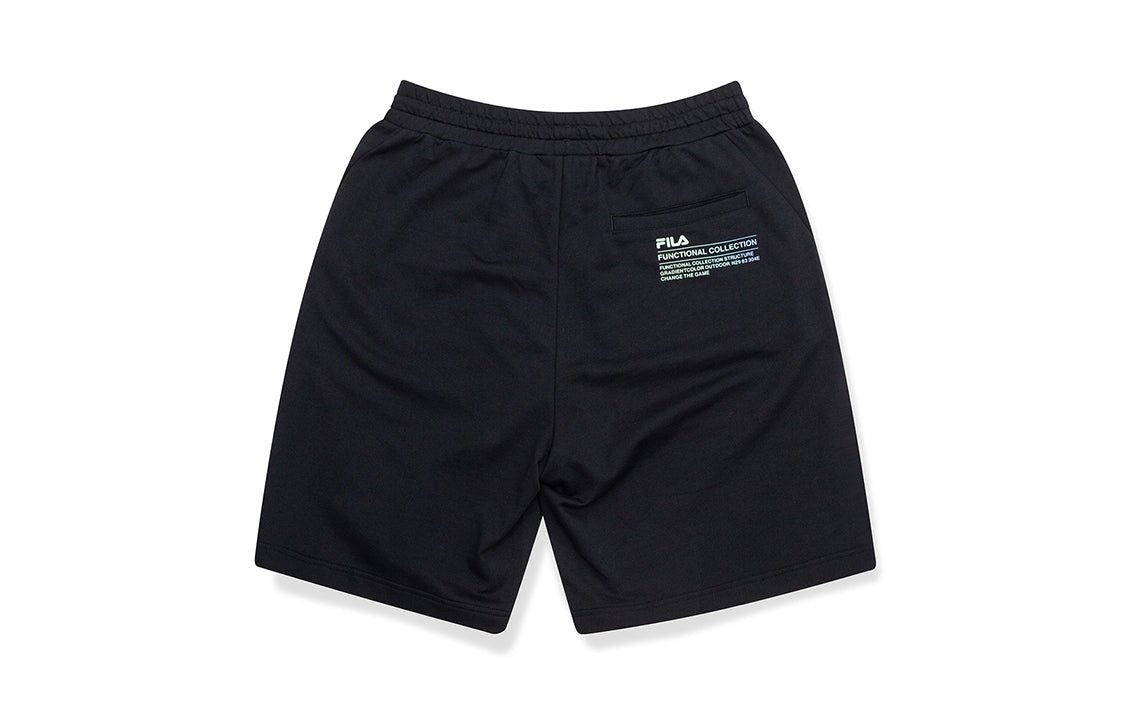 FILA FUSION Gradient Word Printing Knit Drawstring Sports Shorts Black T11M023604F-BK