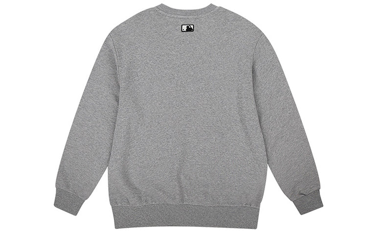 MLB Unisex New York Yankees Logo Embroidery Round-neck Sweatshirt Gray 31MTZ1941-50M