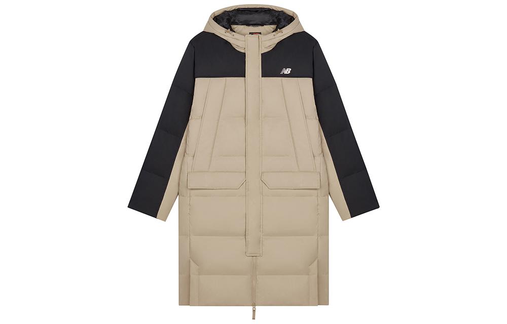 New Balance Winter Long Down Jacket Asia Sizing 'Beige Black' AMJ33338-INC