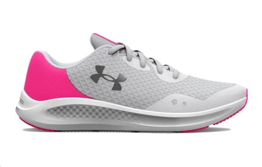 (GS) Under Armour Charged Pursuit 3 'Halo Grey Electro Pink' 3025011-100