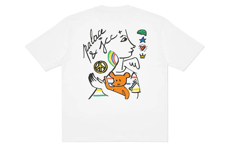 Men's PALACE JCDC2 T-Shirt Back Short Sleeve White PAL-SS20-039