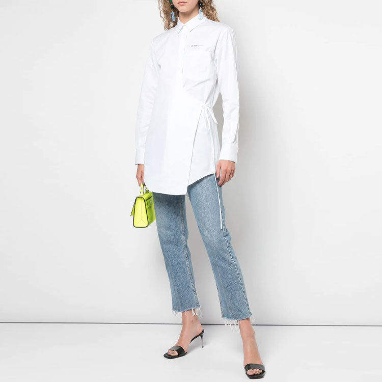 (WMNS) Off-White Small Logo Lacing Printing Shirt White OWGA054E197440660110