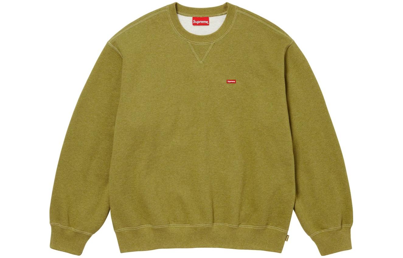 Supreme FW23 Week8 Small Box Crewneck Logo Sweater 'Yellow' SUP-FW23-153