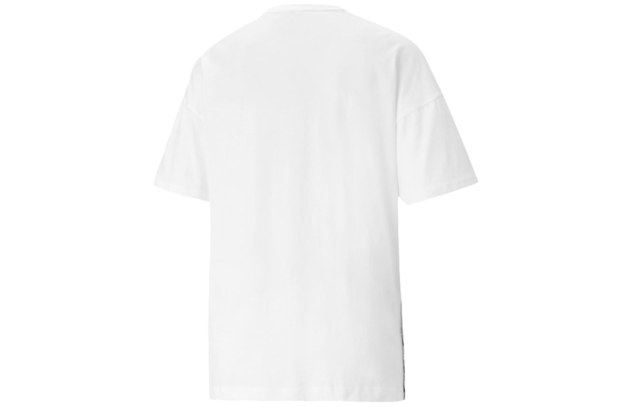 (WMNS) PUMA Power Logo Printing Round NeckSport Short Sleeve White 847703-02