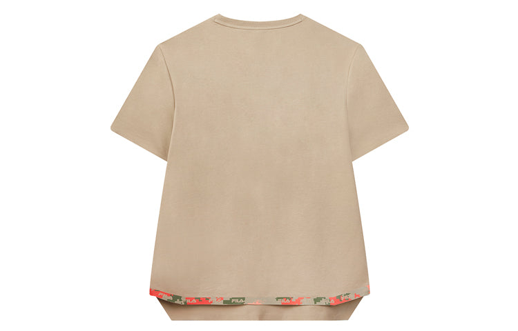 FILA Stylish Simplicity Casual Camouflage Short Sleeve Khaki F11M036105F-LK