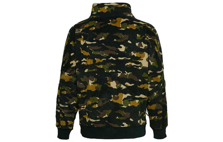 Converse Polar Fleece Archive Camo Funnel Top Sweatshirt Asia Sizing 'Camo Green' 10018304-A01