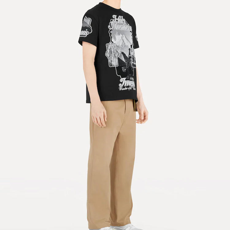 Men's LOUIS VUITTON Holy Mountain Printing Short Sleeve Black 1A5CWQ