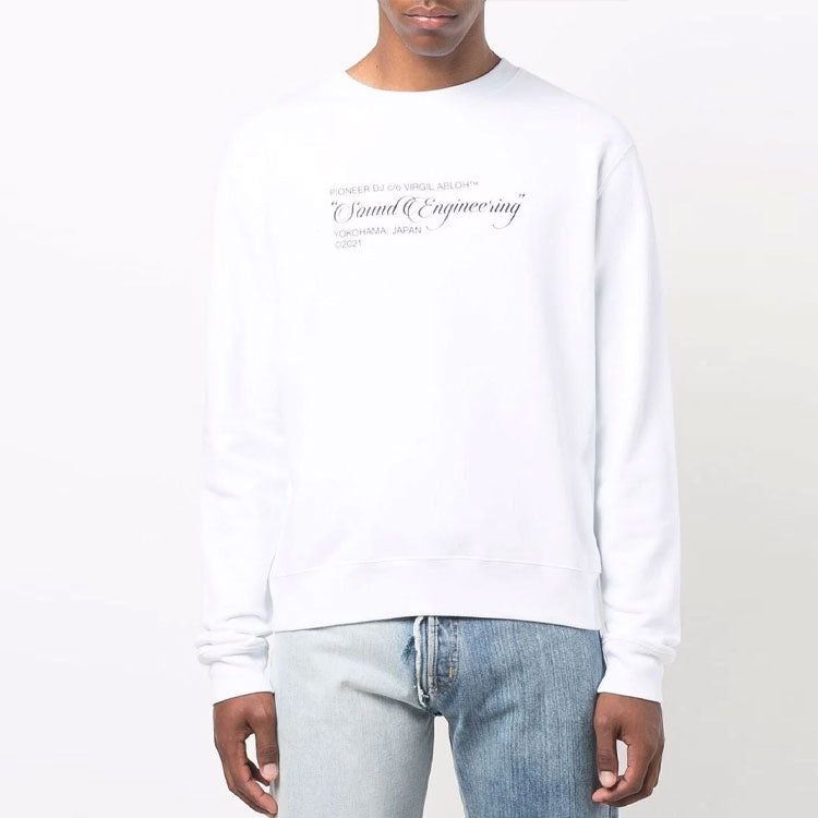 Men's Off-White FW21 Painting Pattern Round Neck Pullover Slim Fit White OMBA025G21FLE0010159