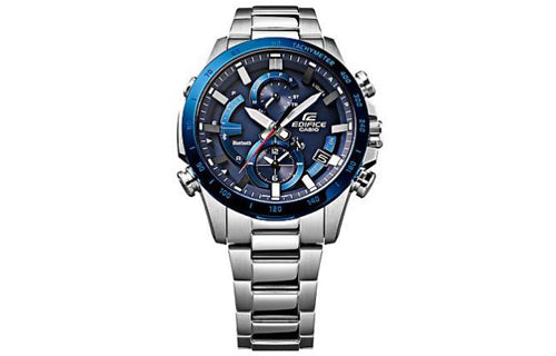 CASIO Quartz Solar Powered EDIFICE Waterproof Sports Stainless Steel Strap Mens Silver Analog EQB-900DB-2APR