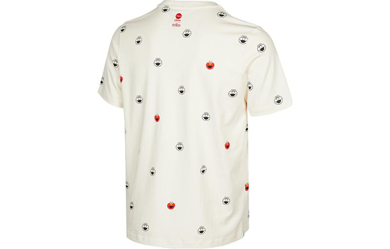 adidas neo x SESAME STREET Crossover Cartoon Full Print Round Neck Short Sleeve White T-Shirt HD7287