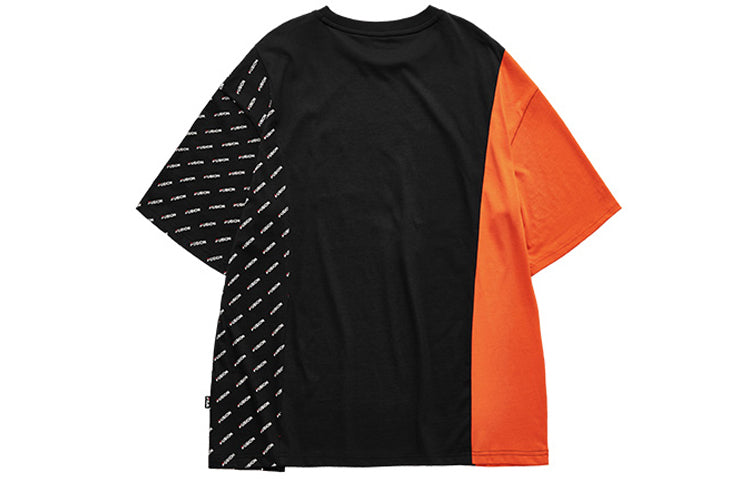 FILA FUSION Contrasting Colors Short Sleeve Couple Style Black T11M931104F-BK
