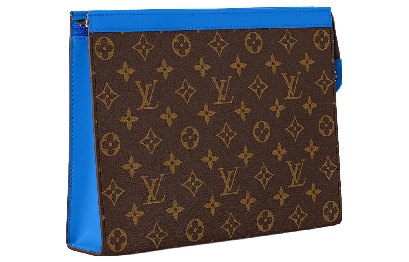 LOUIS VUITTON Pochette Voyage MM Monogram Macassar Canvas 'Blue' M82856