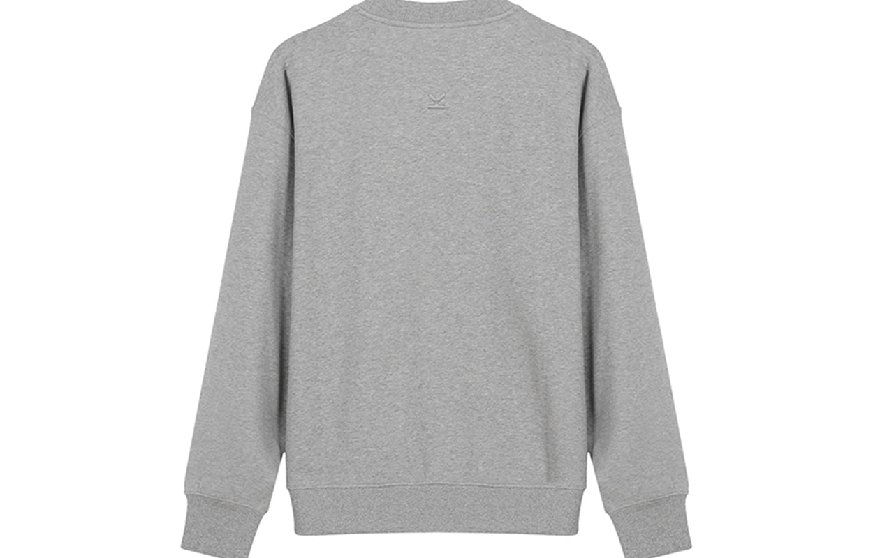 KENZO SS21 Embroidery Logo Brushed Round Collar Long Sleeve Male Grey FB55SW5234MO-94