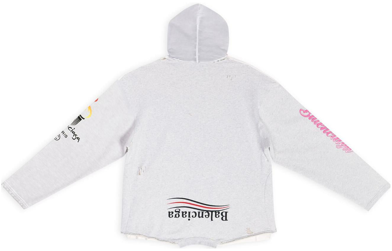 Balenciaga Paris Upside Down Hoodie Oversized 'White' 698156TMVD19000