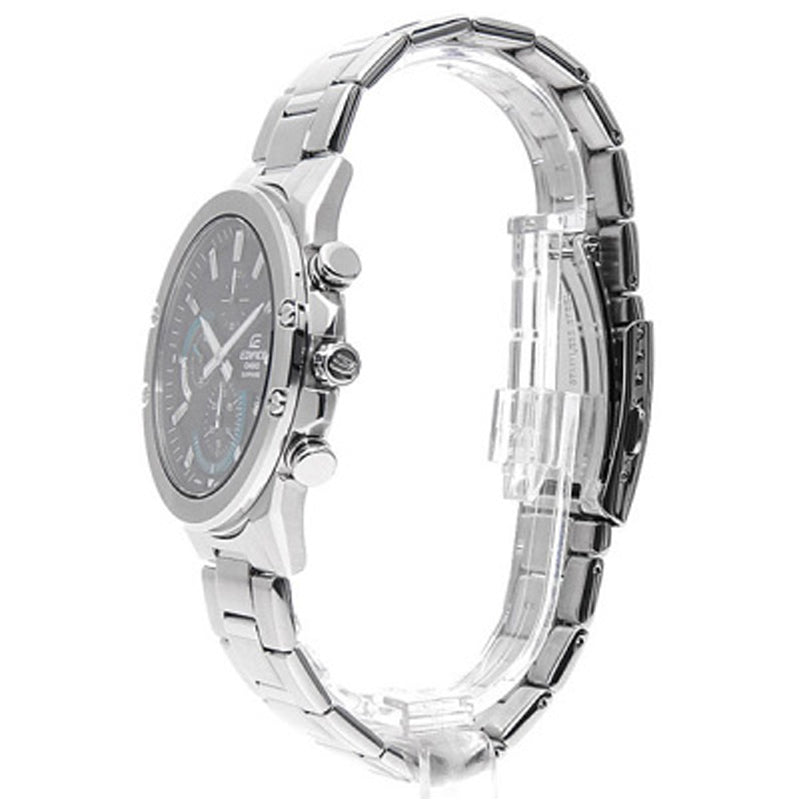 CASIO Waterproof EDIFICE Black DialSilver Strap Mens BlackSilver Analog/Digital Combo EFR-S567D-1A