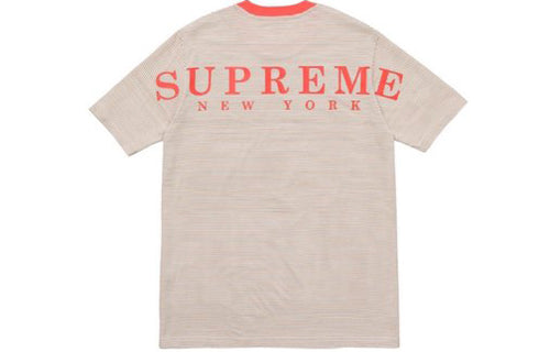 Supreme SS17 Micro Stripe Tee Tan Short Sleeve Khaki SS18-0215