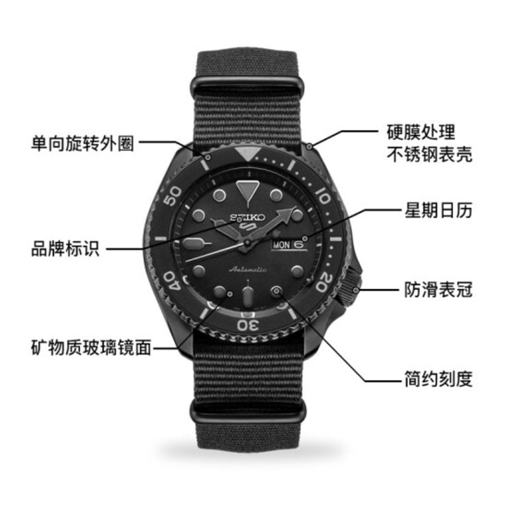 SEIKO 5 Sports Mechanical Gray Black SRPD79K1