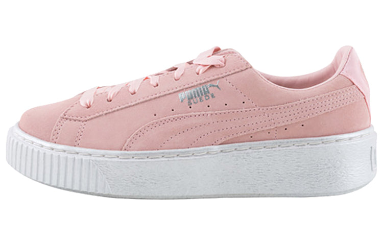 (WMNS) PUMA Suede Platform Satin Pink/White 366106-02