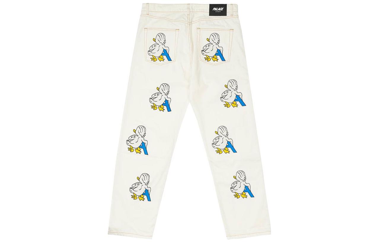 Palace FW22 Duck Print Jeans 'White' P23T027