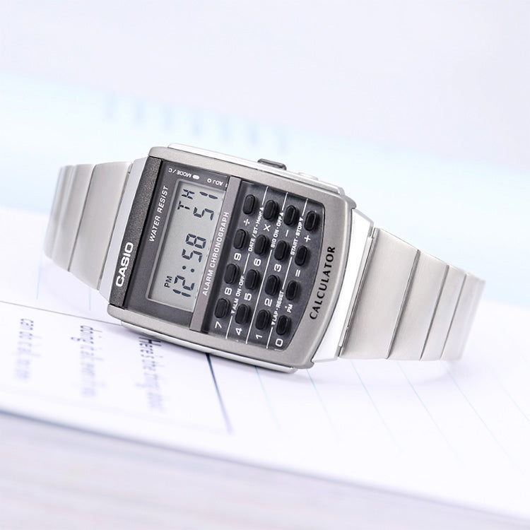 CASIO Quartz Waterproof Sports Unisex Mens Silver Digital CA-506-1